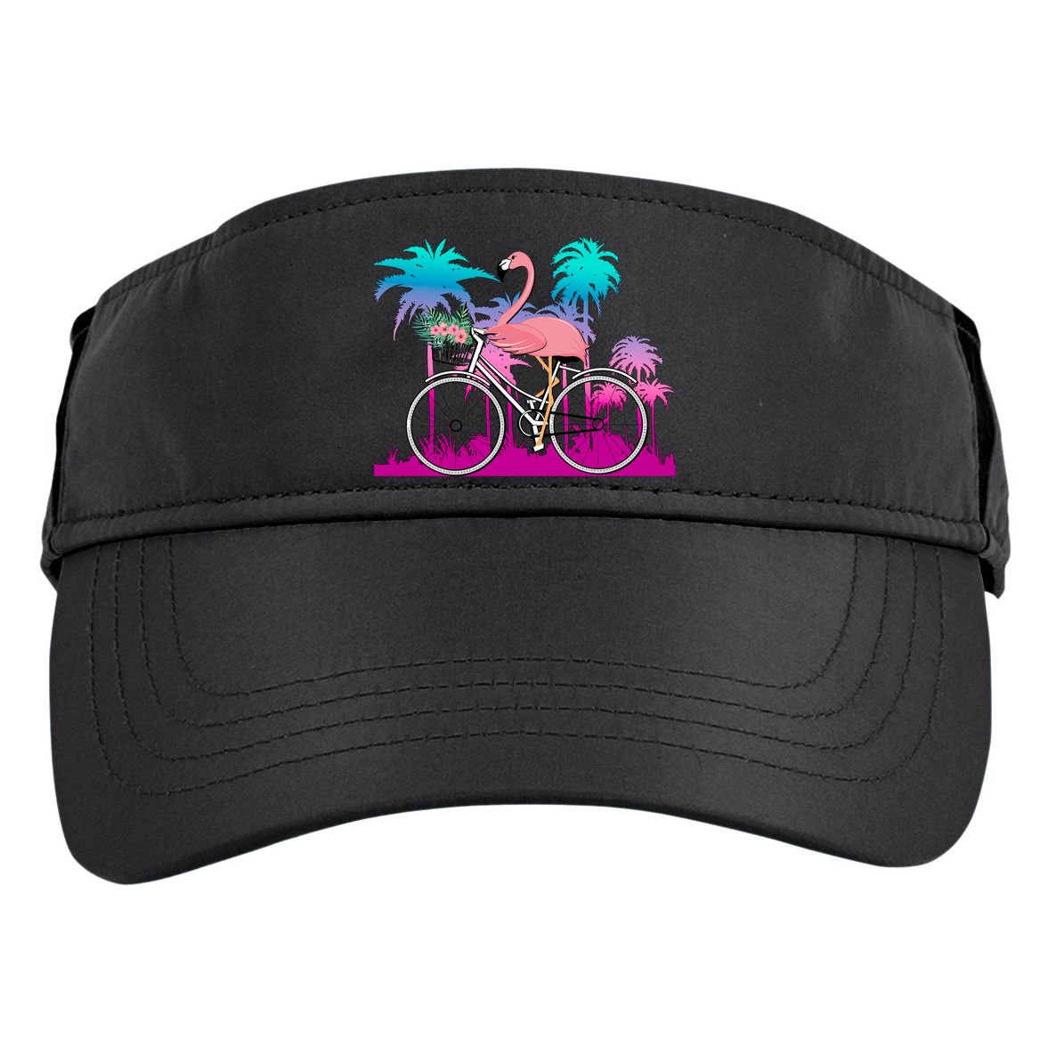 Let's Get Flocked Up Flamingo Riding A Bike Adult Drive Performance Visor