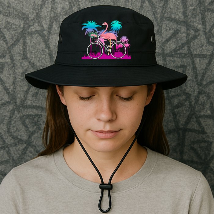 Let's Get Flocked Up Flamingo Riding A Bike Bucket Hat