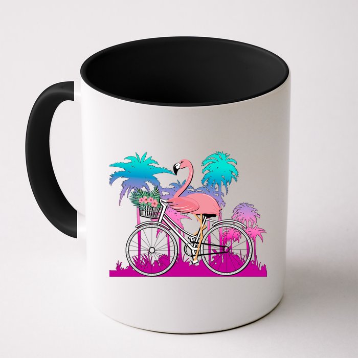 Let's Get Flocked Up Flamingo Riding A Bike Mug