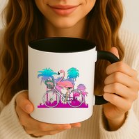 Let's Get Flocked Up Flamingo Riding A Bike Mug