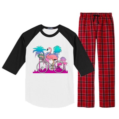 Let's Get Flocked Up Flamingo Riding A Bike Raglan Sleeve Pajama Set