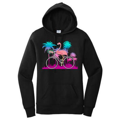 Let's Get Flocked Up Flamingo Riding A Bike Women's Pullover Hoodie