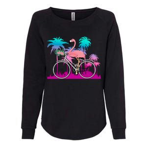 Let's Get Flocked Up Flamingo Riding A Bike Womens California Wash Sweatshirt