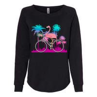 Let's Get Flocked Up Flamingo Riding A Bike Womens California Wash Sweatshirt