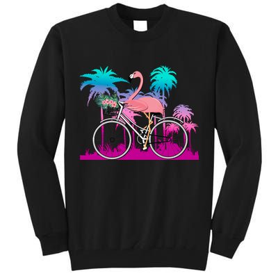 Let's Get Flocked Up Flamingo Riding A Bike Tall Sweatshirt