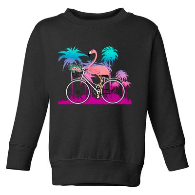 Let's Get Flocked Up Flamingo Riding A Bike Toddler Sweatshirt