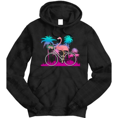 Let's Get Flocked Up Flamingo Riding A Bike Tie Dye Hoodie