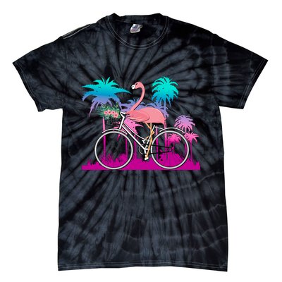 Let's Get Flocked Up Flamingo Riding A Bike Tie-Dye T-Shirt