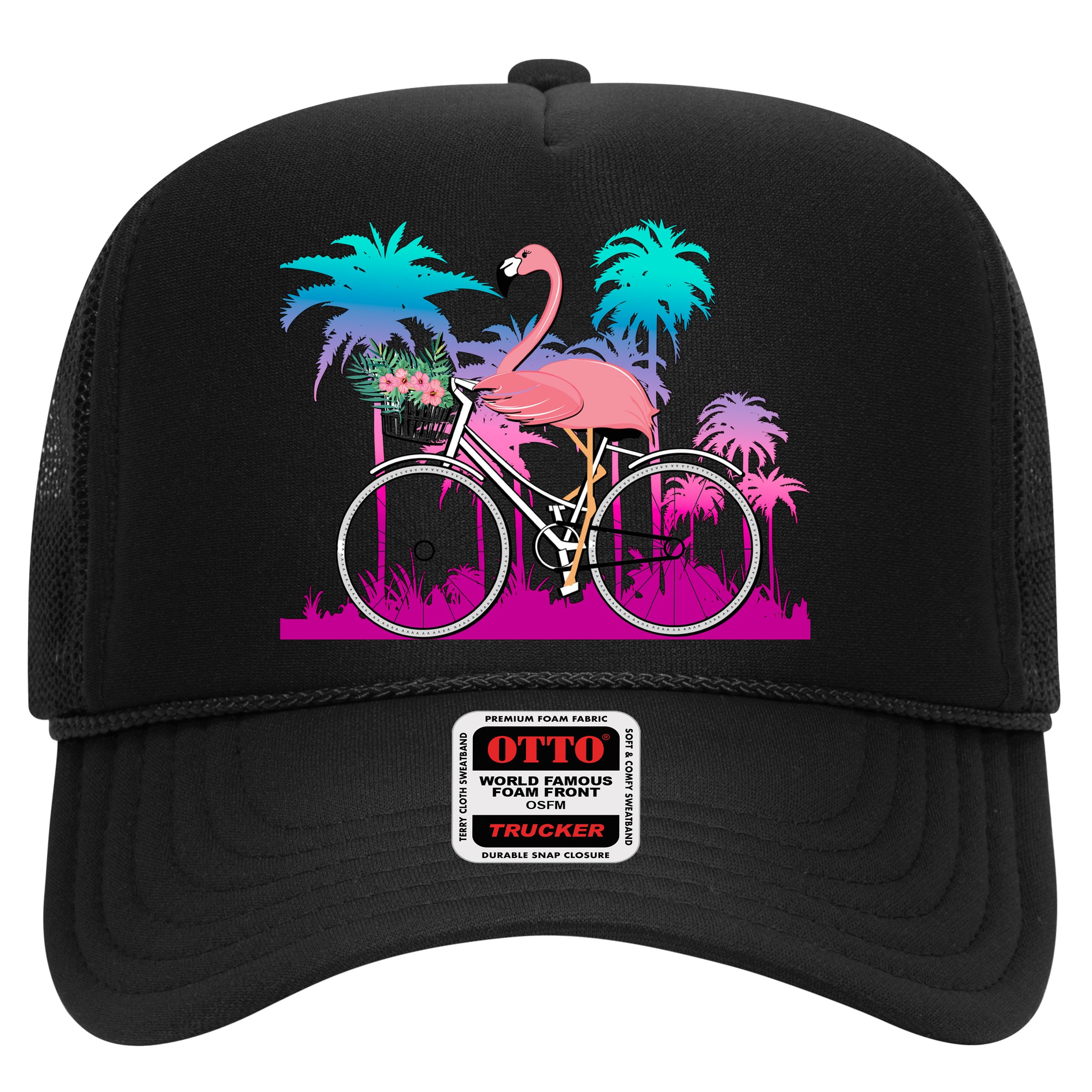 Let's Get Flocked Up Flamingo Riding A Bike Hat