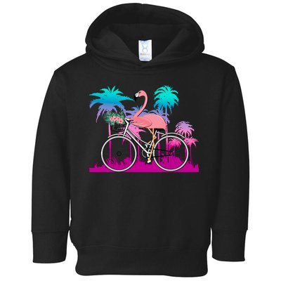 Let's Get Flocked Up Flamingo Riding A Bike Toddler Hoodie