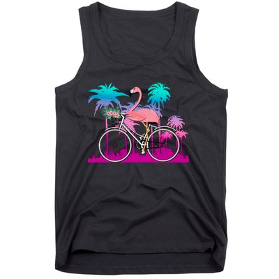 Let's Get Flocked Up Flamingo Riding A Bike Tank Top