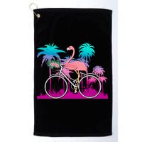 Let's Get Flocked Up Flamingo Riding A Bike Golf Towel