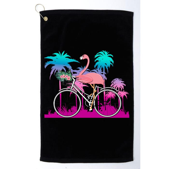 Let's Get Flocked Up Flamingo Riding A Bike Golf Towel