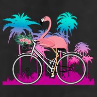 Let's Get Flocked Up Flamingo Riding A Bike Golf Towel