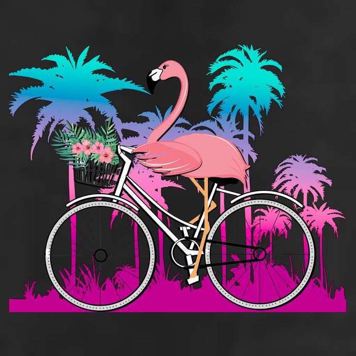 Let's Get Flocked Up Flamingo Riding A Bike Golf Towel