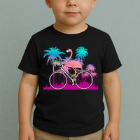 Let's Get Flocked Up Flamingo Riding A Bike Toddler T-Shirt