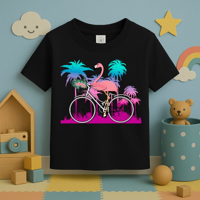 Let's Get Flocked Up Flamingo Riding A Bike Toddler T-Shirt