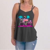 Let's Get Flocked Up Flamingo Riding A Bike Women's Strappy Tank