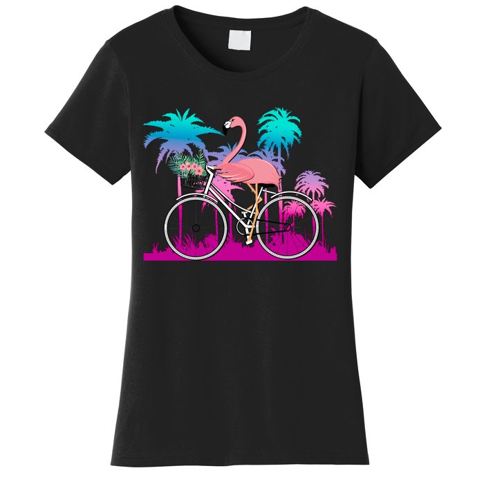 Let's Get Flocked Up Flamingo Riding A Bike Women's T-Shirt