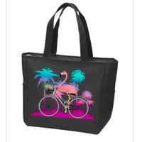 Let's Get Flocked Up Flamingo Riding A Bike Zip Tote Bag