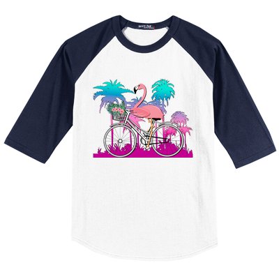 Let's Get Flocked Up Flamingo Riding A Bike Baseball Sleeve Shirt