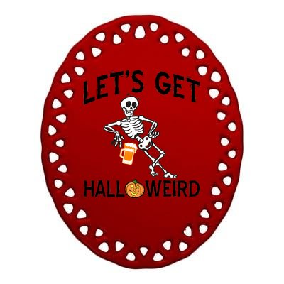 Let's Get Halloweird Ceramic Oval Ornament