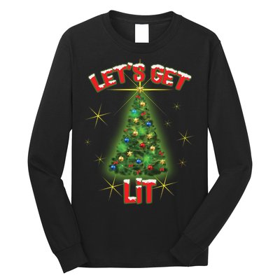 Let's Get Lit Christmas Tree Long Sleeve Shirt