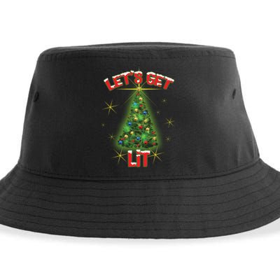 Let's Get Lit Christmas Tree Sustainable Bucket Hat