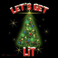 Let's Get Lit Christmas Tree Hooded Wearable Blanket