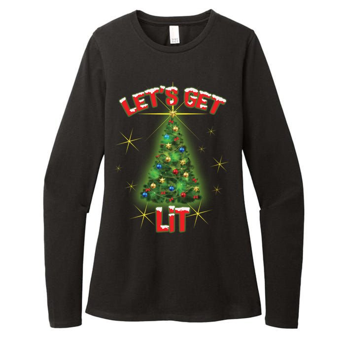 Let's Get Lit Christmas Tree Womens CVC Long Sleeve Shirt