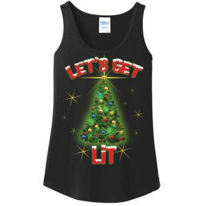 Let's Get Lit Christmas Tree Ladies Essential Tank