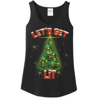 Let's Get Lit Christmas Tree Ladies Essential Tank