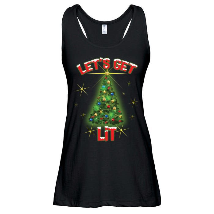 Let's Get Lit Christmas Tree Ladies Essential Flowy Tank