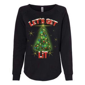 Let's Get Lit Christmas Tree Womens California Wash Sweatshirt