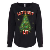 Let's Get Lit Christmas Tree Womens California Wash Sweatshirt