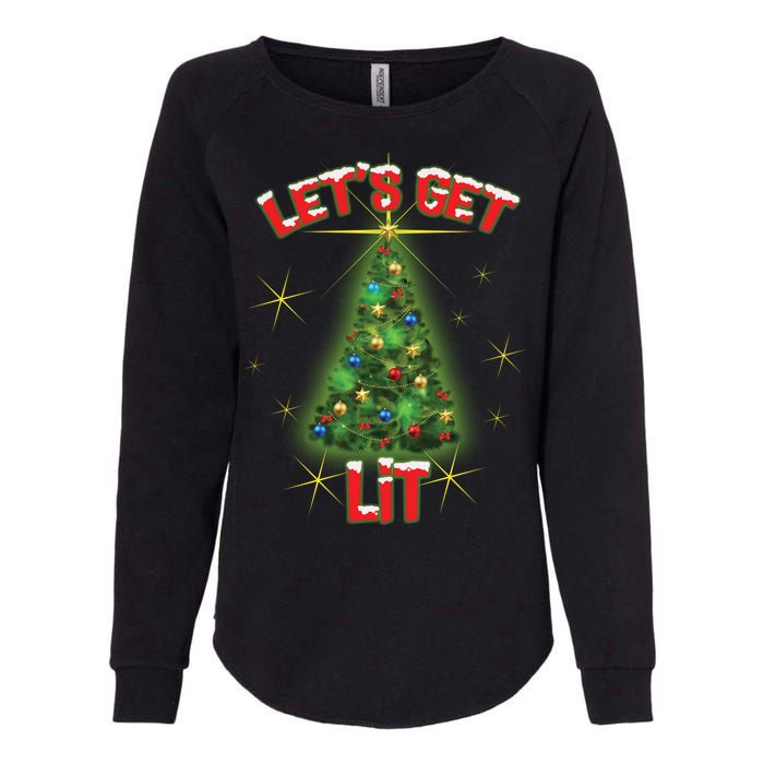 Let's Get Lit Christmas Tree Womens California Wash Sweatshirt