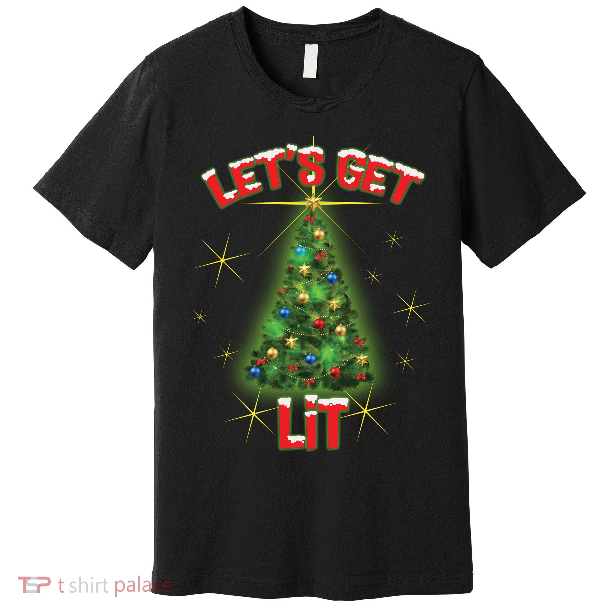 Let's Get Lit Christmas Tree Premium T-Shirt