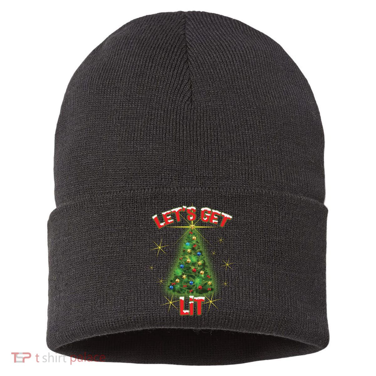 Let's Get Lit Christmas Tree Sustainable Knit Beanie