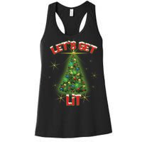 Let's Get Lit Christmas Tree Women's Racerback Tank