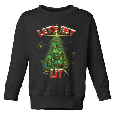 Let's Get Lit Christmas Tree Toddler Sweatshirt