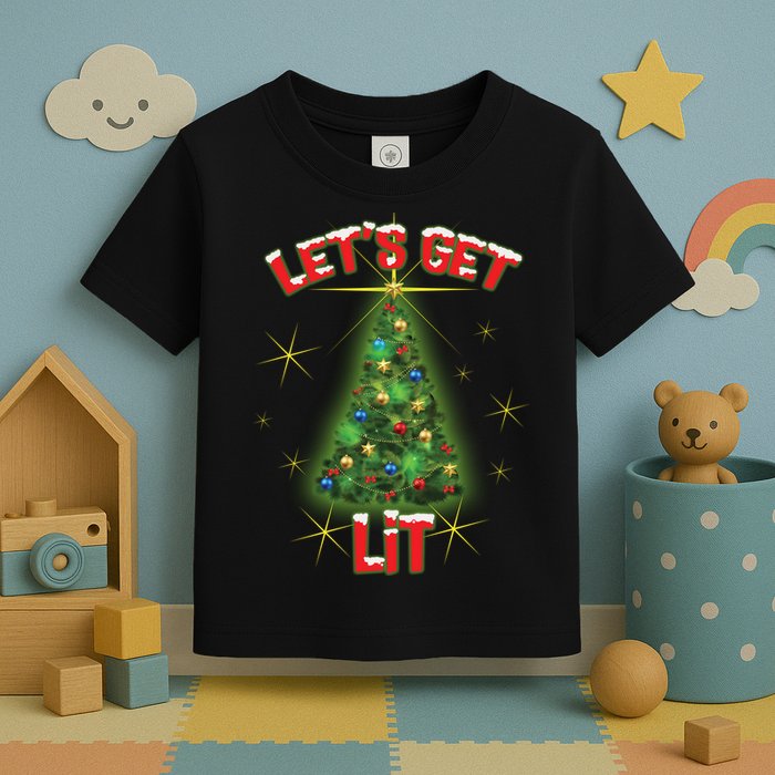 Let's Get Lit Christmas Tree Toddler T-Shirt