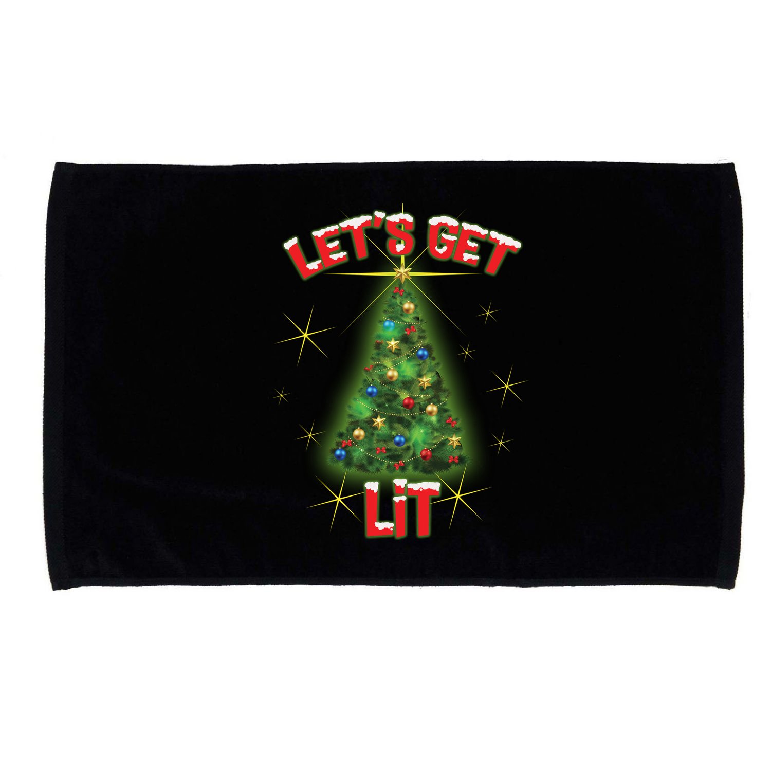 Let's Get Lit Christmas Tree Microfiber Hand Towel