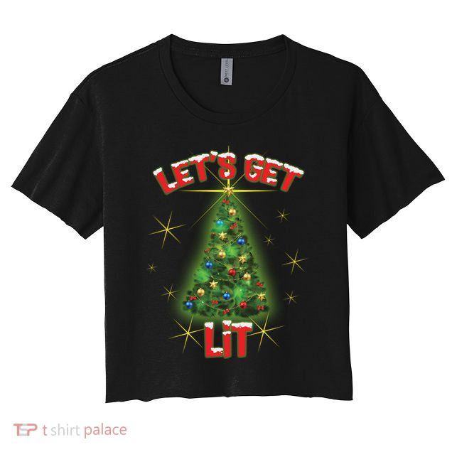 Let's Get Lit Christmas Tree Crop Top