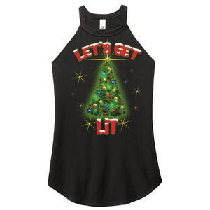 Let's Get Lit Christmas Tree Women's Perfect Tri Rocker Tank