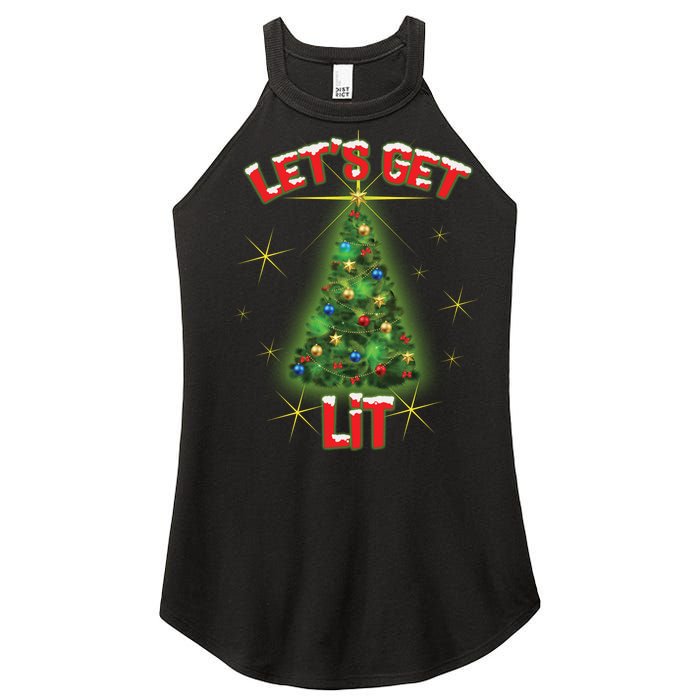 Let's Get Lit Christmas Tree Women's Perfect Tri Rocker Tank