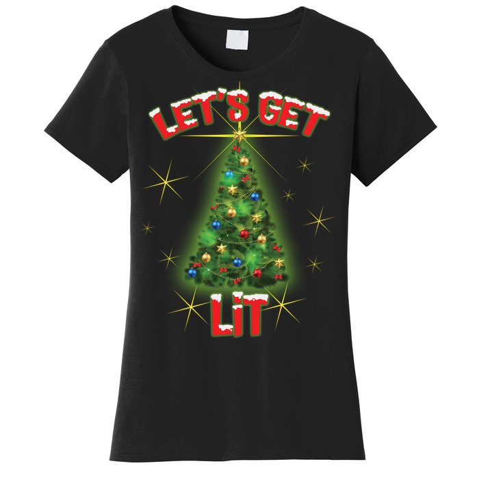 Let's Get Lit Christmas Tree Women's T-Shirt