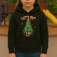Let's Get Lit Christmas Tree Kids Hoodie