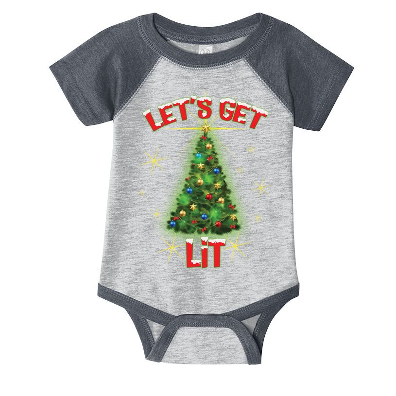 Let's Get Lit Christmas Tree Infant Baby Jersey Bodysuit