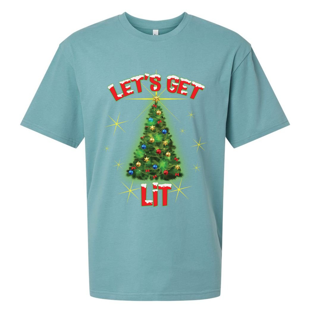 Let's Get Lit Christmas Tree Sueded Cloud Jersey T-Shirt