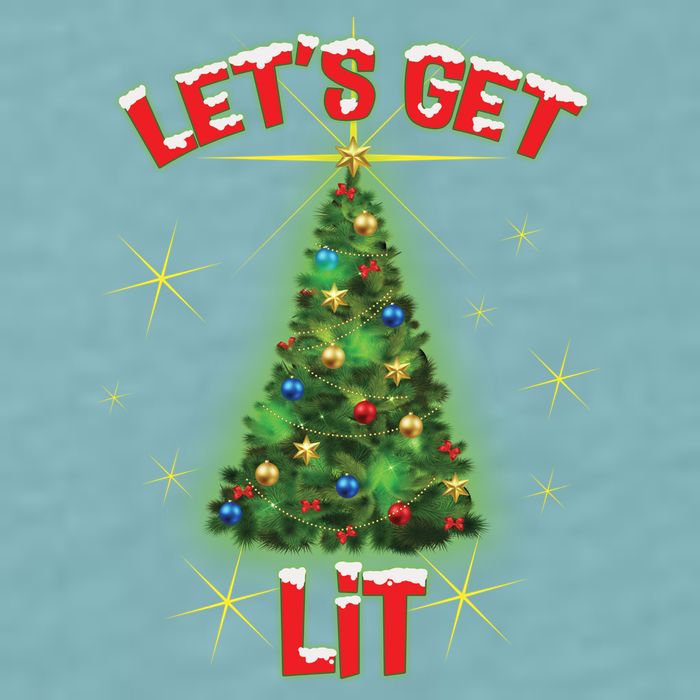 Let's Get Lit Christmas Tree Sueded Cloud Jersey T-Shirt